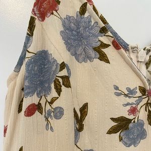 American Eagle floral jumpsuit with open leg detail